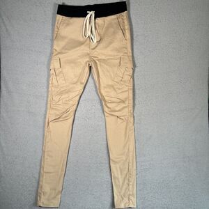 NWT MNML Cargo II Pants Women’s Size‎ L Stretch Drawstring Tan Khaki